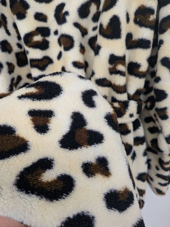 Linum Home Leopard Print Plush Robe Cozy Glam Loungewear Belt Bathrobe Size L/XL - Picture 6 of 9